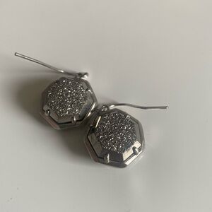 Kendra Scott Silver and Gray Drusy Earrings.